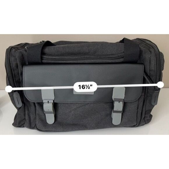 NWT Bella Russo canvas travel duffle in dark gray - Picture 8 of 11